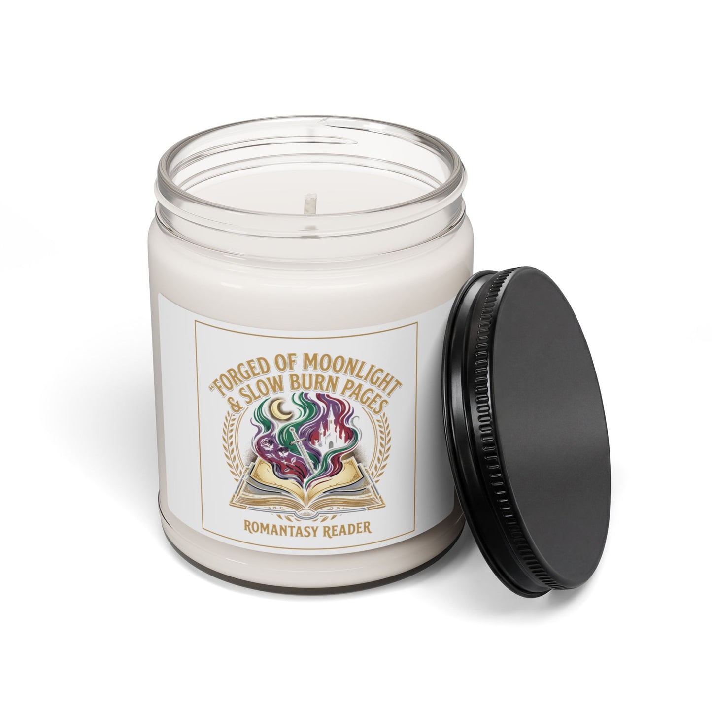 Romantasy Reader Soy Candle — 'Forged of Moonlight & Slow Burn Pages' 9oz