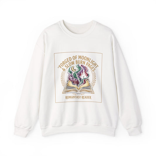 Crewneck Sweatshirt — "Forged of Moonlight & Slow Burn Pages"