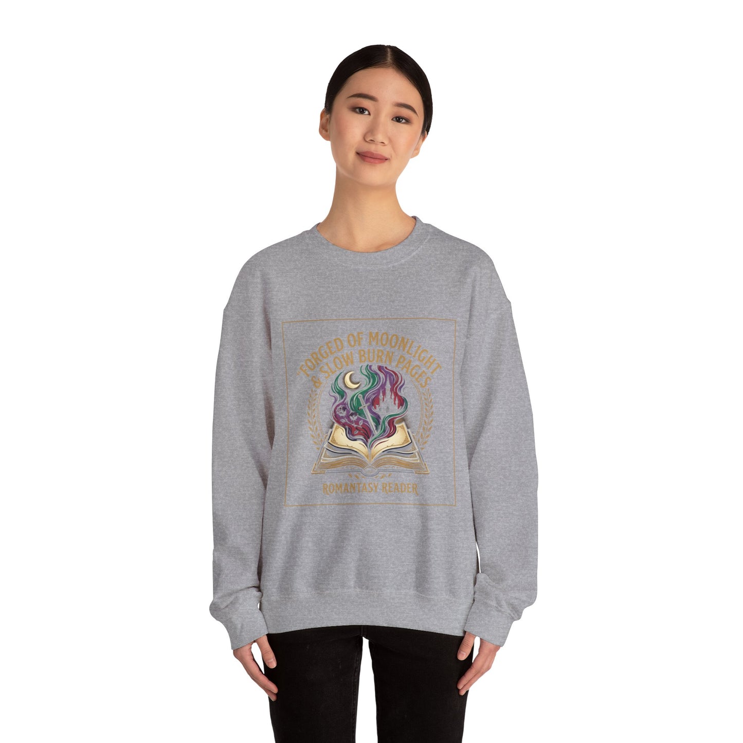 Crewneck Sweatshirt — "Forged of Moonlight & Slow Burn Pages"