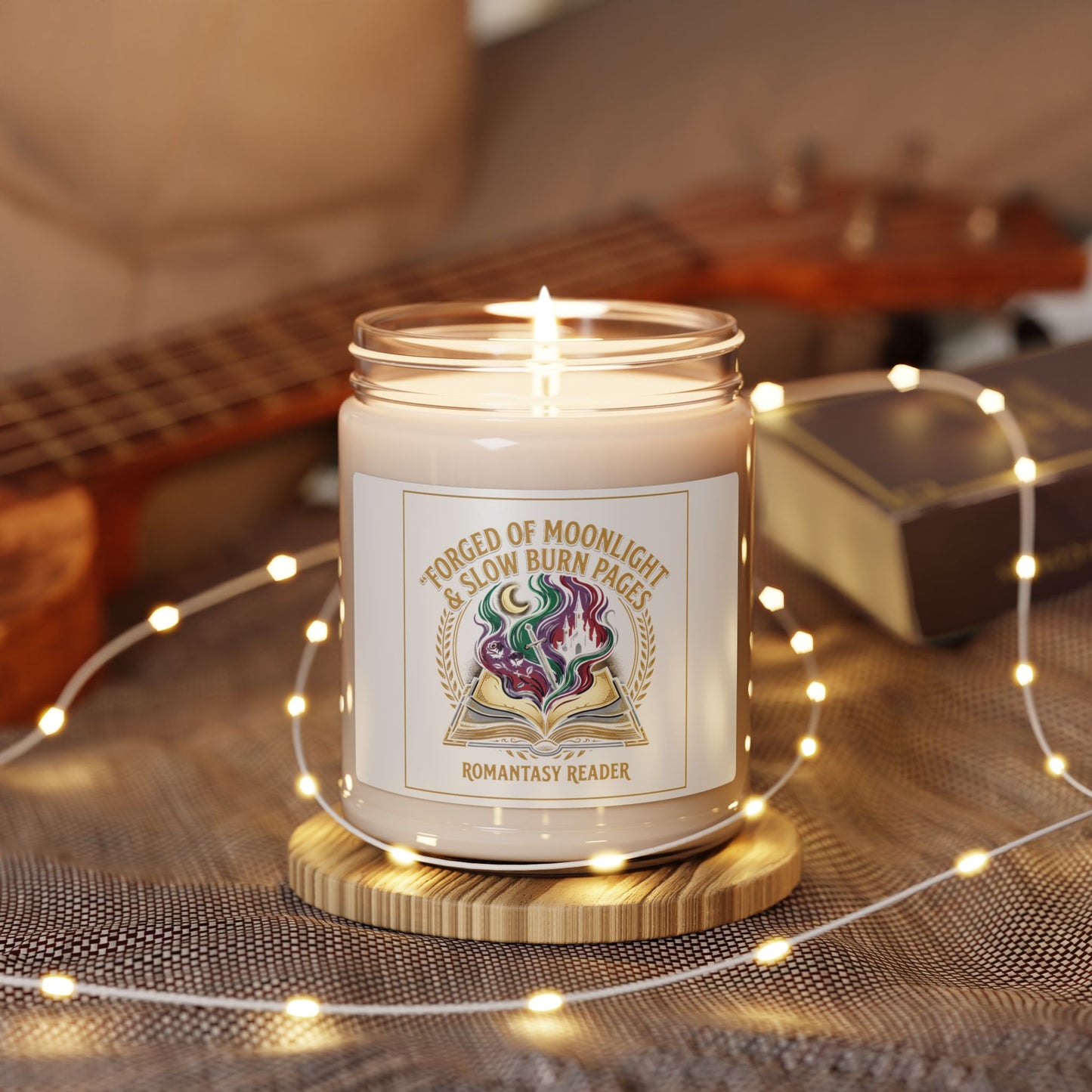 Romantasy Reader Soy Candle — 'Forged of Moonlight & Slow Burn Pages' 9oz