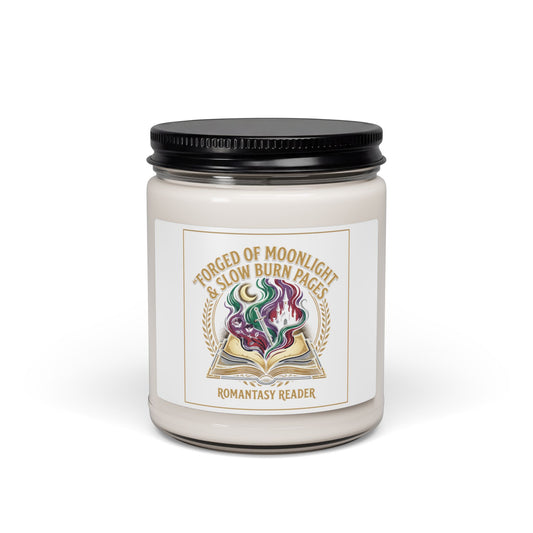 Romantasy Reader Soy Candle — 'Forged of Moonlight & Slow Burn Pages' 9oz